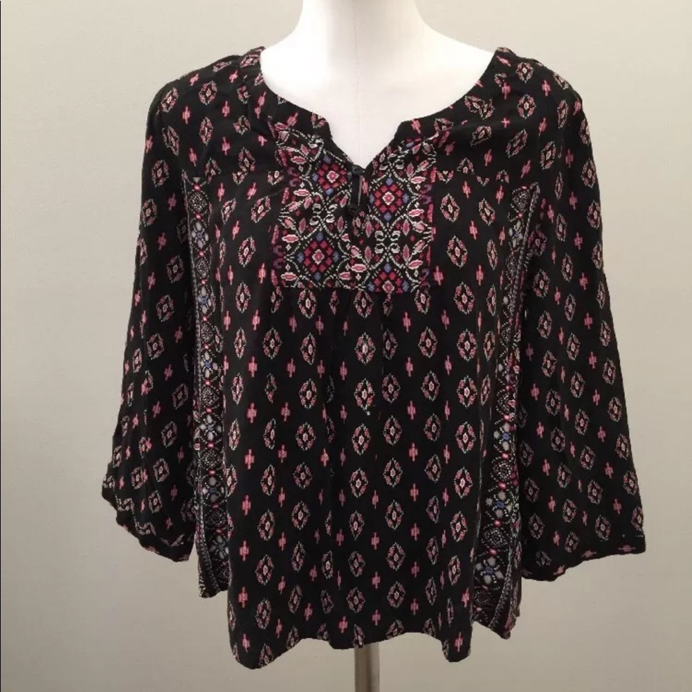 American Rag Cie boho ethnic loose blouse